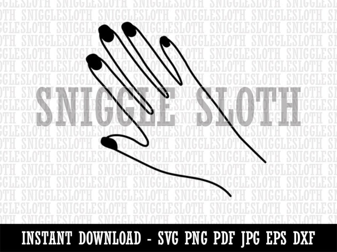 Hand With Painted Nails Clipart Instant Digital Download SVG EPS PNG