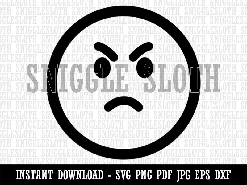 mad face clipart black and white