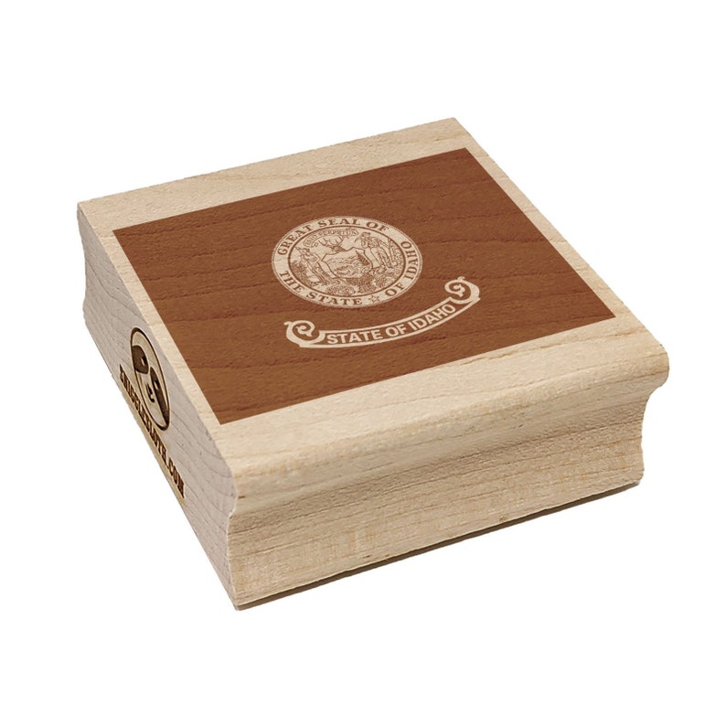 Idaho State Flag Square Rubber Stamp for Stamping Crafting