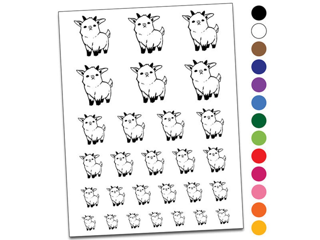 Adorable Baby Goat Temporary Tattoo Water Resistant Fake Body Etsy