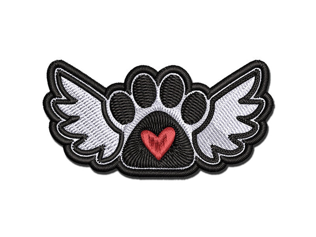Paw Print Angel Wings With Heart Dog Cat Multi-color - Etsy