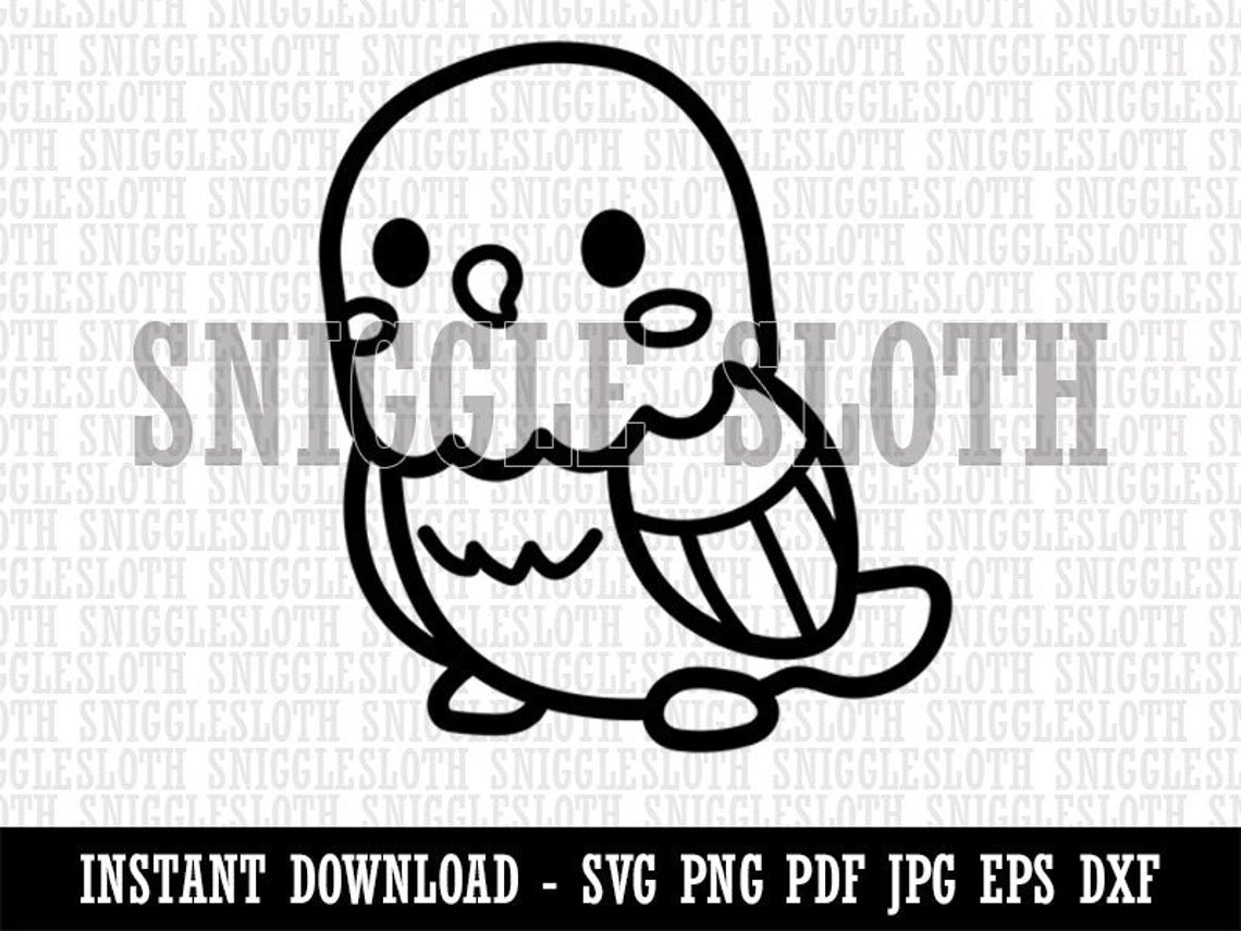 Kawaii Cute Parakeet Budgie Bird Clipart Instant Digital | Etsy