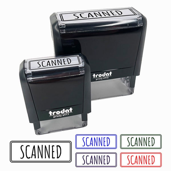 Scanned Double Line Border Document Self-Inking Rubber Stamp Ink Stamper for Business Office