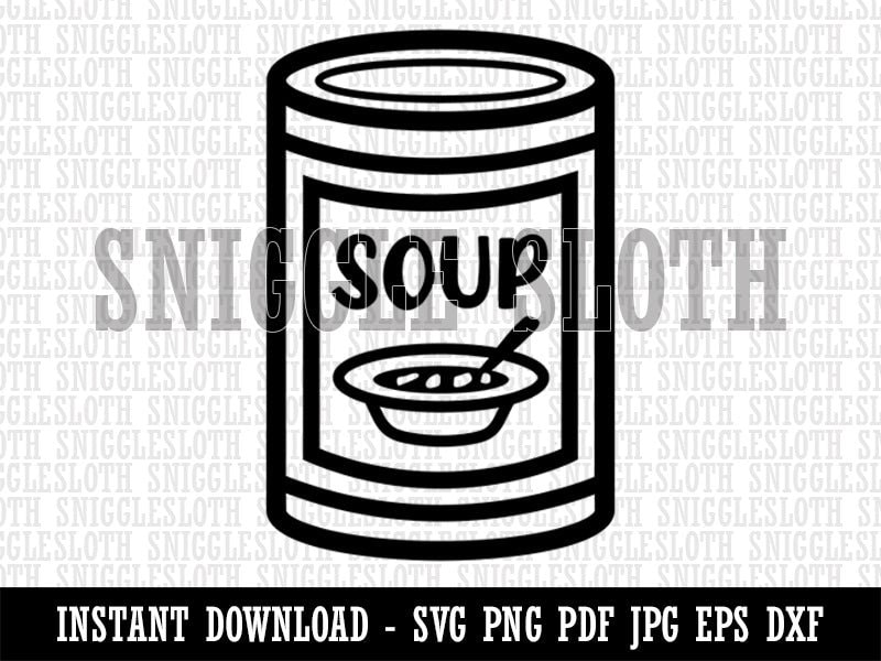 Can of Soup Clipart Instant Digital Download SVG EPS PNG Pdf Etsy