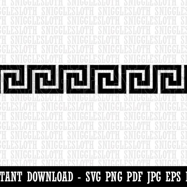 Classic Greek Key Meander Border Pattern Clipart Digital Download SVG EPS PNG pdf ai dxf jpg Cut Files Commercial Use