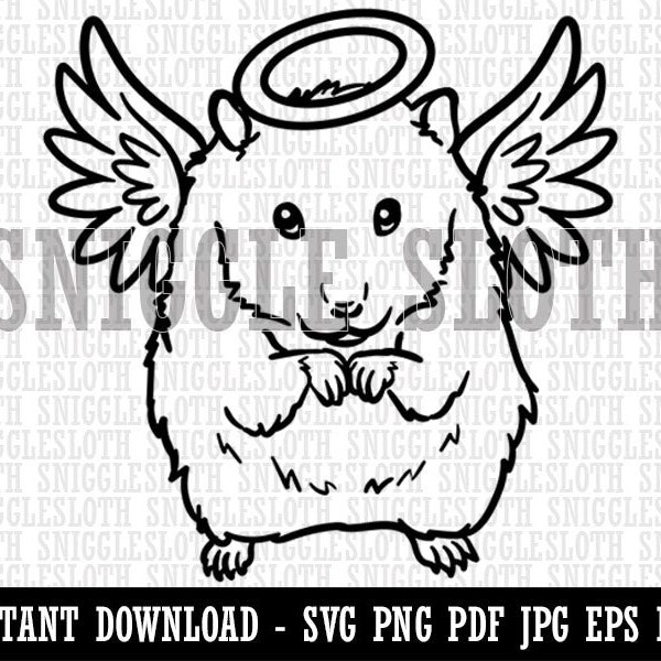 Angel Hamster Loss of Pet Clipart Instant Digital Download SVG EPS PNG pdf ai dxf jpg Cut Files for Commercial Use