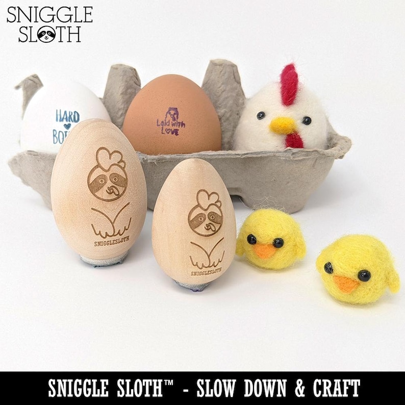 Please Return Carton Chicken Egg Rubber Stamp