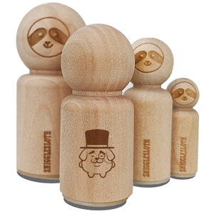 Weird Fancy Gentleman Dog Pup Top Hat Monocle Rubber Stamp for Stamping Crafting Planners