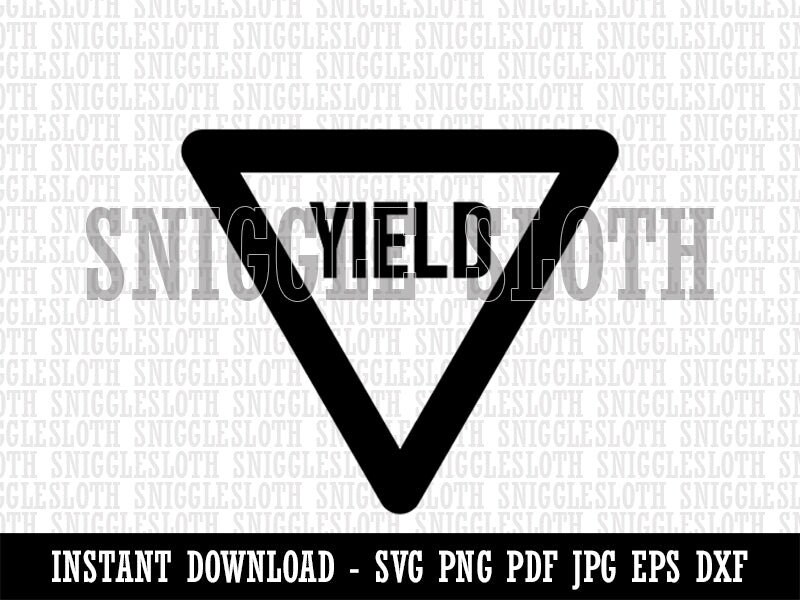 Yield Sign Clipart Instant Digital Download SVG EPS PNG Pdf Ai Dxf Jpg Cut  Files for Commercial Use - Etsy