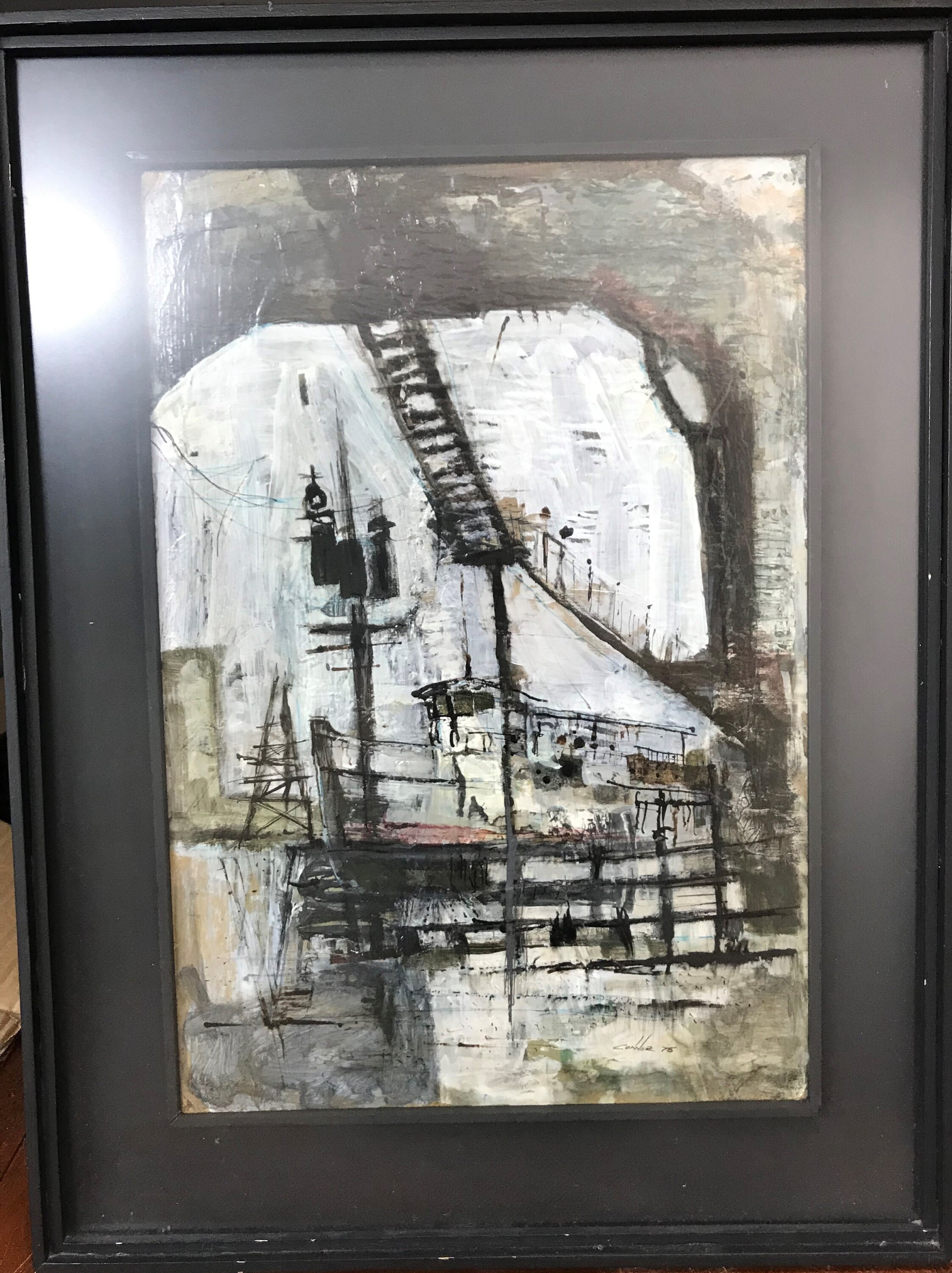Jim Conner Acrylic Painting Dock Four