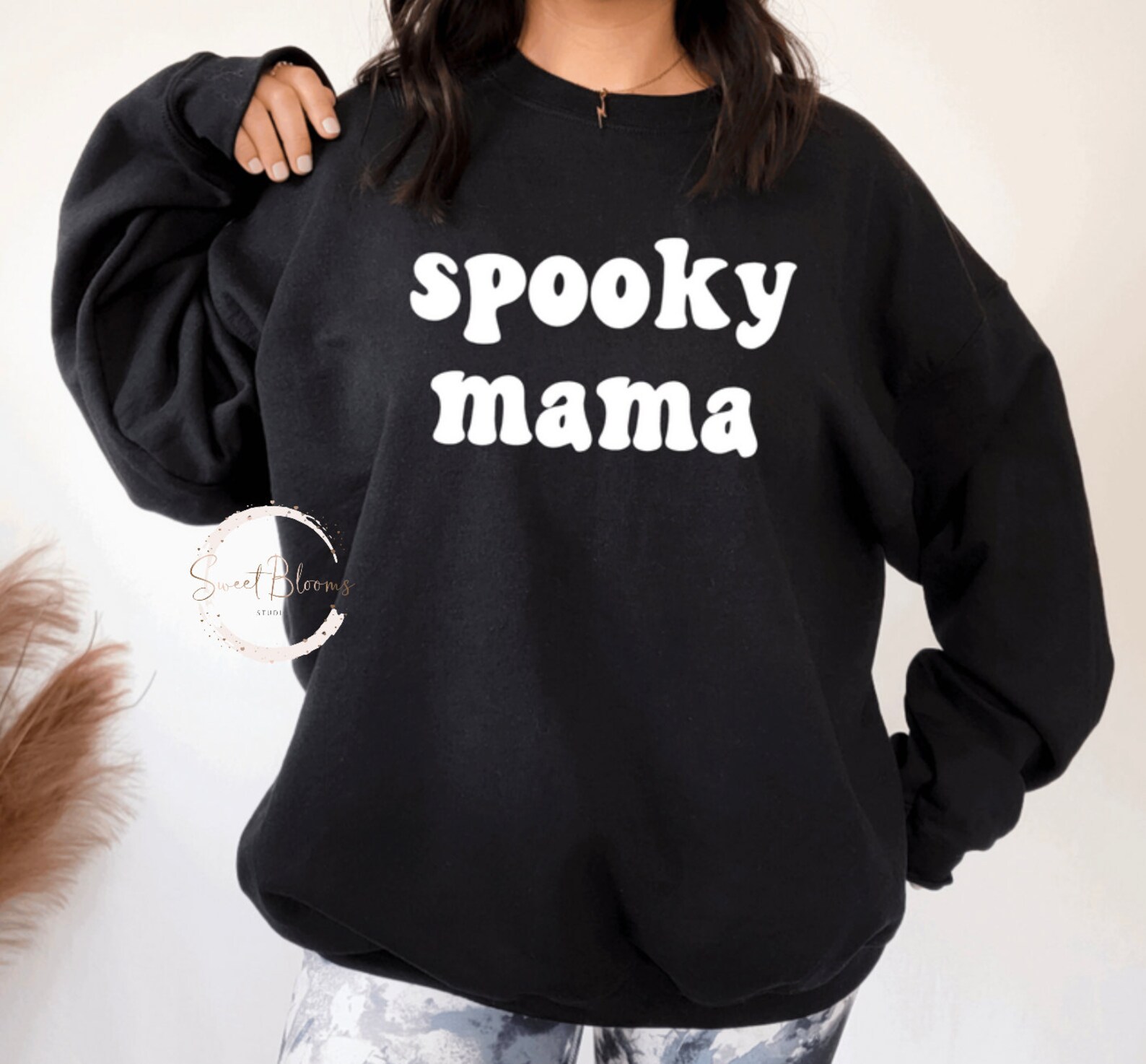Spooky MAMA Halloween Sweatshirt Fall Sweatshirt Cozy Etsy