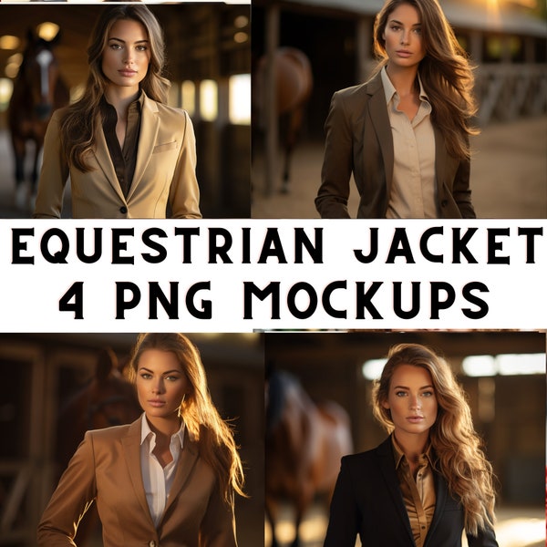 Women’s Equestrian Barn Riding Jacket Mock-up Bundle| Farm Bundle | Horse Riding Mock-up | Equestrian Jacket Mock-up