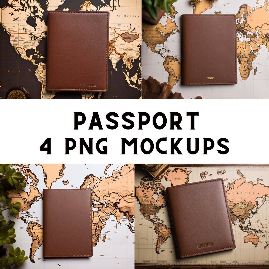 Brown Blank Passport Mockup Bundle Passport Mockups Mockups for