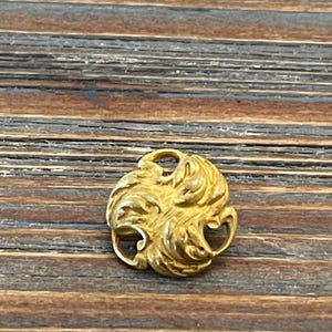 Art Nouveau Brass Gilt Button; Openwork Gold Button with Art Nouveau Design; Gilt Gold Victorian Button