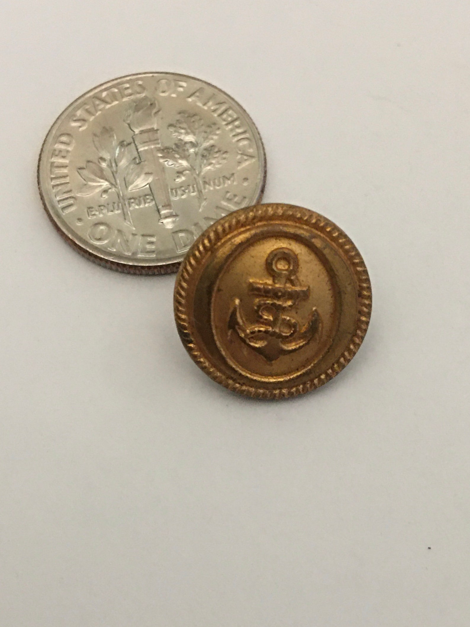 Anchor Molded Brass Anchor Button with Rope Border Vintage Etsy