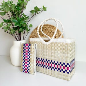 Bolso tejido a mano Lauhala: un trocito de las Islas Marshall: combinación de bolso y cartera