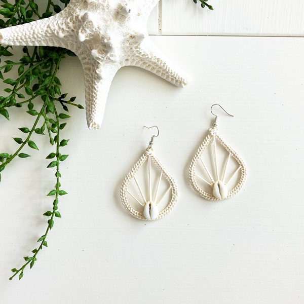 Marshallese Earrings - Ribbed Teardrops - Handmade Micronesian Jewelry