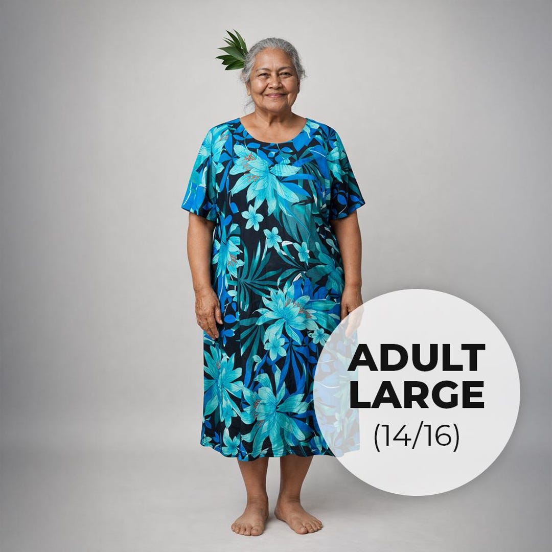 Micronesian Womens Mumu Dress, Lightweight Polyester With Zipper