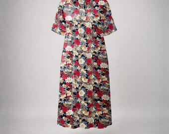 Micronesian Womens Mumu Dress, Lightweight Polyester With Zipper