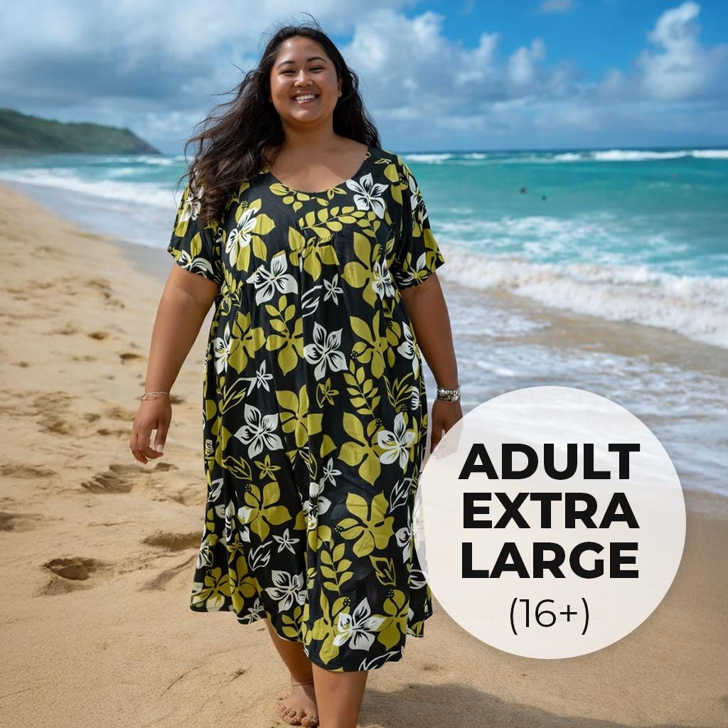 Micronesian Women's Mumu Dress, Lightweight Polyester With Zipper