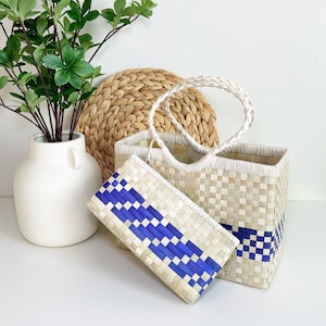 Bolso tejido a mano Lauhala: un trocito de las Islas Marshall: combinación de bolso y cartera