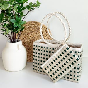 Bolso tejido a mano Lauhala: un trocito de las Islas Marshall: combinación de bolso y cartera