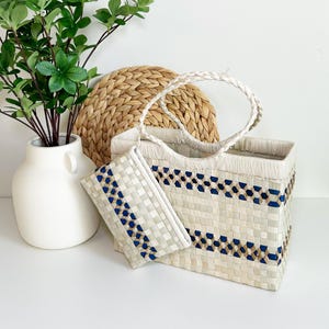 Bolso tejido a mano Lauhala: un trocito de las Islas Marshall: combinación de bolso y cartera