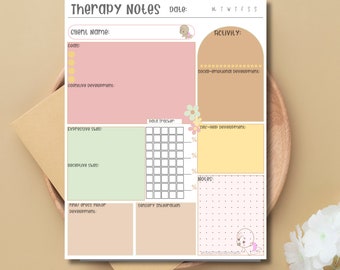 Therapy notepad, child development notepad, therapist, teacher, early intervention, ABA, OT, special education, SLPA, slp notepad,Data track