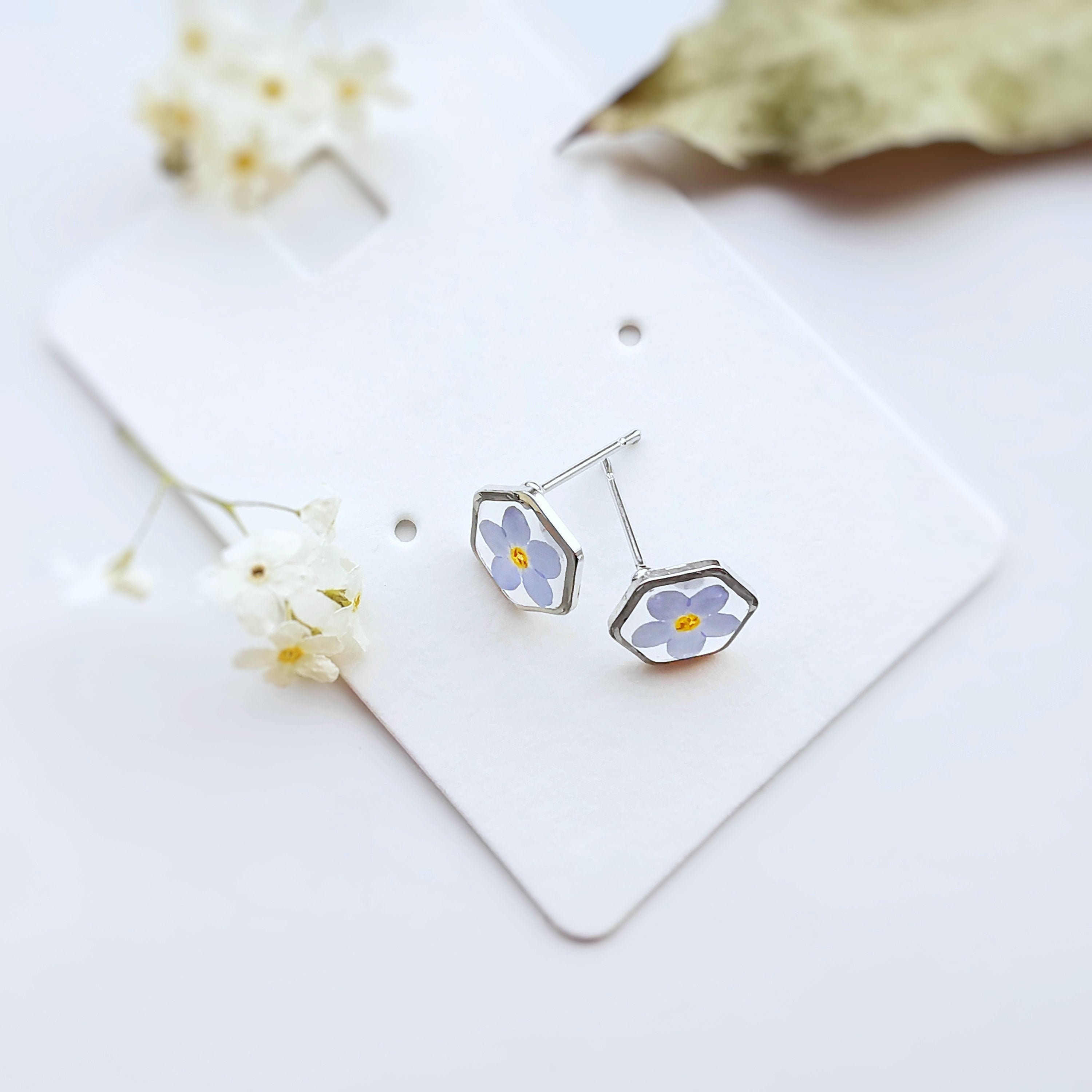 Me Not Flower Earrings Pressed Flower Earrings Resin Etsy UK