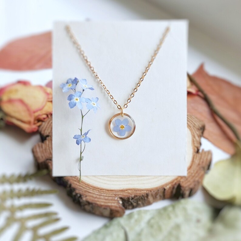 Me Not Necklace Miscarriage Gift Real Flower Necklace Etsy