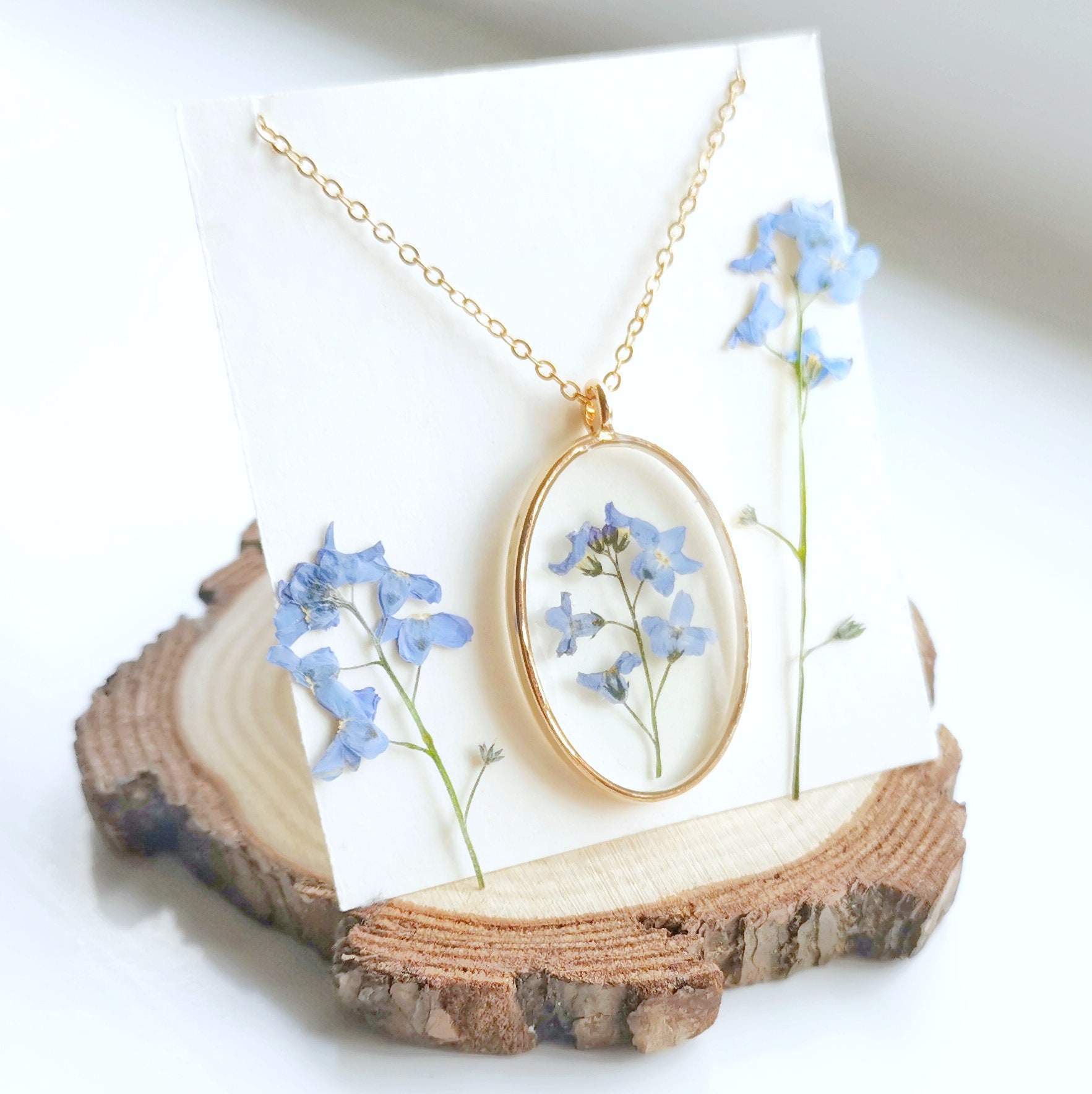 Forget me not necklace cheap etsy