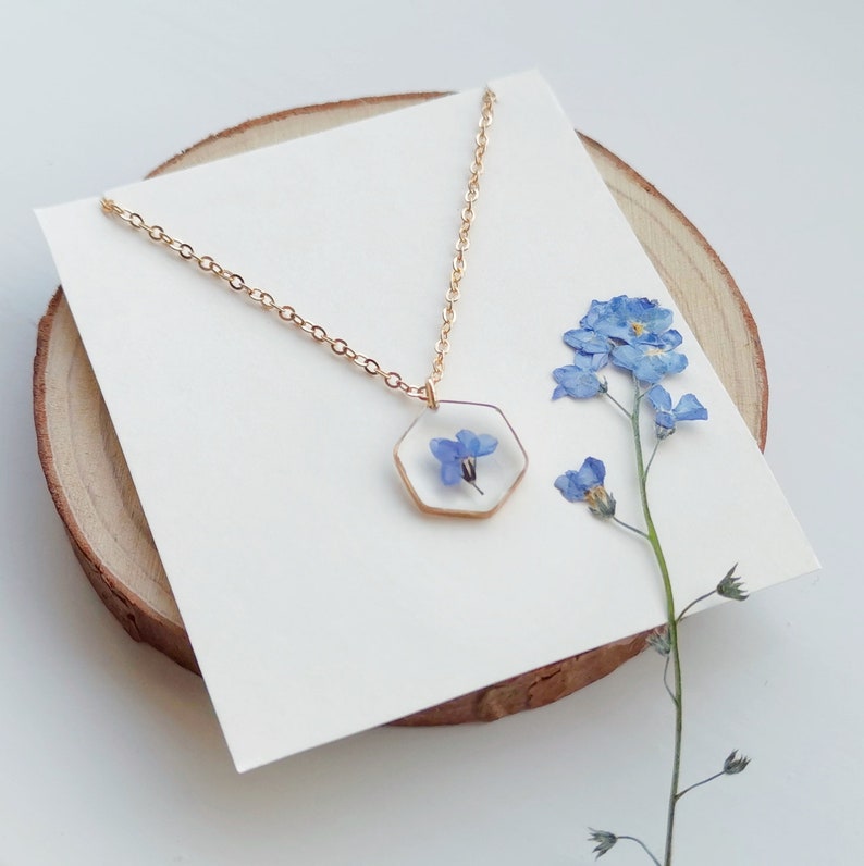 Flower Necklace Me Not Flower Necklace Real Flower Etsy Canada