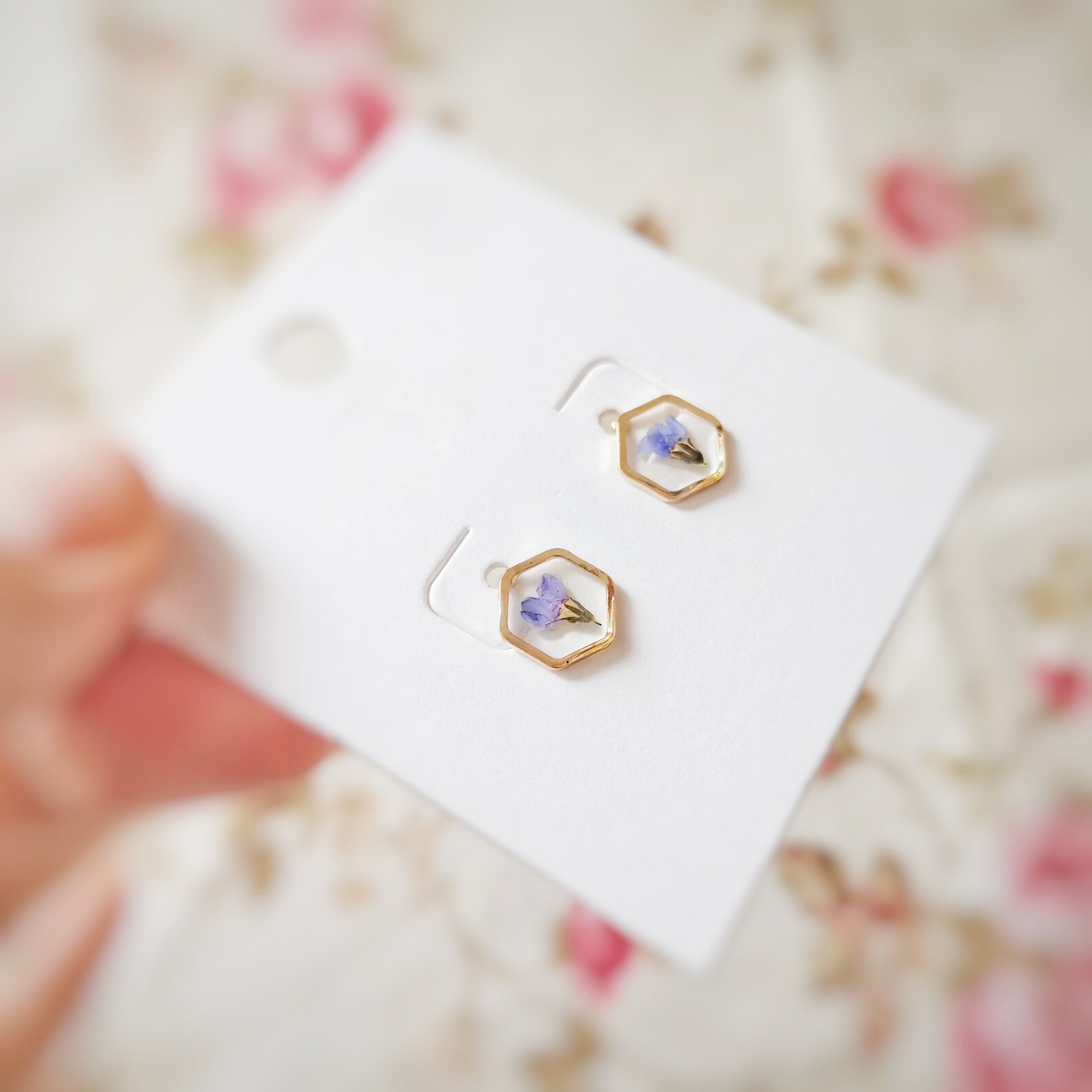 Me Not Flower Earrings Pressed Flower Earrings Resin Etsy