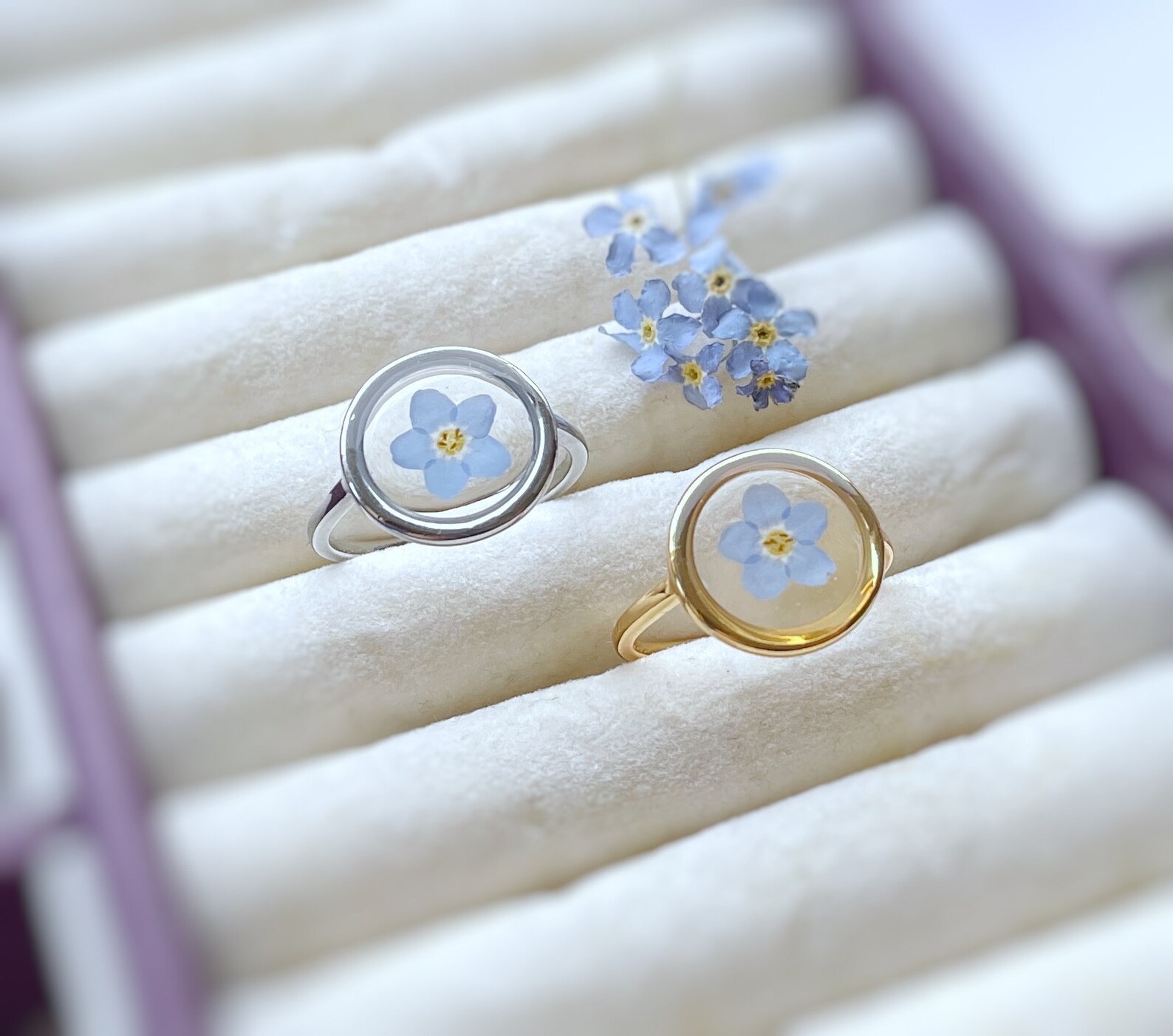 Adjustable Me Not Flower Ring Real Flower Ring Etsy