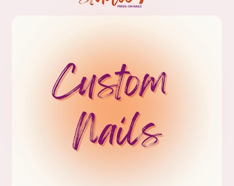 Custom Press On Nails | Personalized Hand-Painted Nail Set | Made to Order