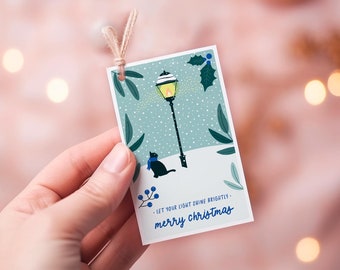 Gift tags for Christmas / set of 3 / cat / affirmation / sustainable / Christmas gifts