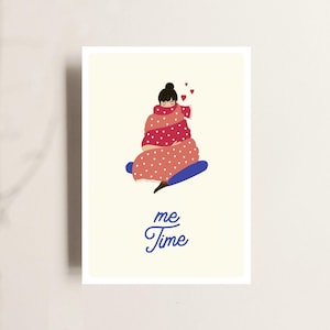 Biglietto di auguri per l'amor proprio - "Me Time" | Carta della consapevolezza | Regalo yoga per le donne | Carta di incoraggiamento | Mappa sostenibile