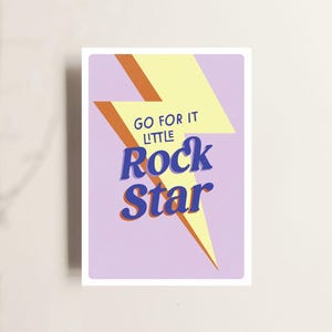 Rockstar Aanmoedigingskaart – Motiverende kaart voor sterke vrouwen en jongeren – Aanmoedigingskaart met spreuk – Cadeau voor zelfvertrouwen