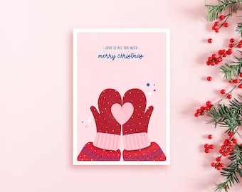 Christmas card / Love is all you need / heart / sustainable / Christmas gifts