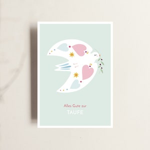 Taufkarte TAUBE / Postkarte / nachhaltiges Papier / regional und fair produziert / Geschenke zur Taufe