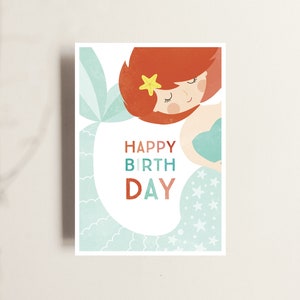 Biglietto d'auguri "Sirena" / stampato in modo sostenibile e regionale / cartolina / biglietto / regalo di compleanno