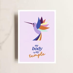 Mutmach Karte / my body is my temple / Motivationskarte für starke Frauen & junge Menschen / Geschenk Freundin / Empowerment / nachhaltig