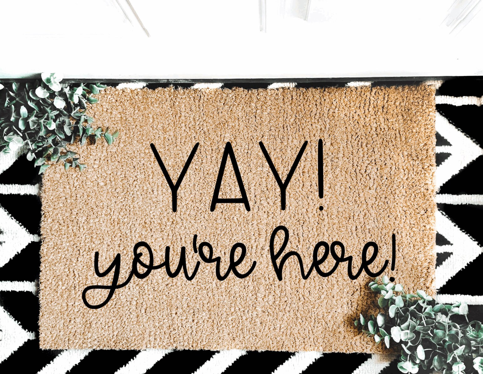 Yay Youre Here Custom Door Mat housewarming gift cute Etsy