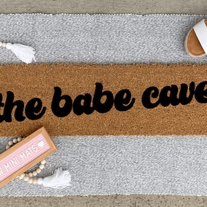 The Babe Cave Doormat, Skinny Doormat, She Shed, Kid's Doormat, Playhouse Decor, Spring Doormat, Spring Decor, Porch Decor, Custom Doormat