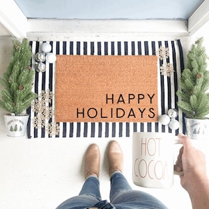 Happy Holidays Doormat, Christmas Doormat, Funny Doormat, Merry Christmas Doormat, Christmas Welcome Mat, Holiday Doormat, Door Mat