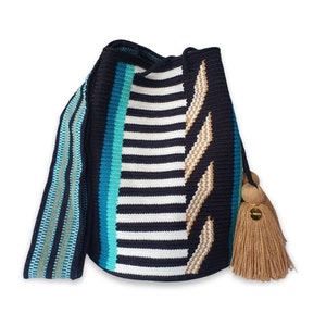 Genuine AUTHENTIC Wayuu Bag, Original Crochet Crossbody, Handmade Colombian Bucket Bag, Ethical Purse, Artisanmade Mochila
