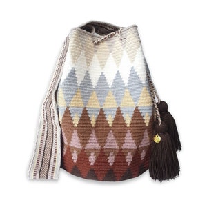 AUTHENTIC Ethnic Wayuu Bag, Original Crochet Crossbody, Handmade Colombian Bucket Bag, Ethical Purse, Artisanmade Mochila