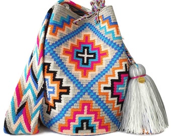 BEST-SELLER WAYUU Bag, Original Crochet Crossbody, Handmade Colombian Bucket Bag, Ethical Purse, Artisanmade