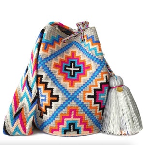 BEST-SELLER WAYUU Bag, Original Crochet Crossbody, Handmade Colombian Bucket Bag, Ethical Purse, Artisanmade