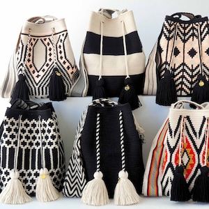 Große WAYUU TASCHE, Original Wayuu Mochila Tasche, kolumbianische Umhängetasche, Handgemachte Umhängetasche